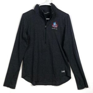 UnderArmour Black Gray Striped Pullover Jacket Sz-Med Pro Football Hall of Fame