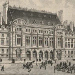 La Nouvelle façade de La Sorbonne  - Rue des écoles -- Gravure de presse 1888 - Picture 1 of 3