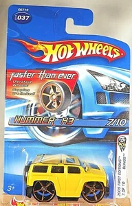2005 Hot Wheels Faster Than Ever #37 1st Editions-Blings HUMMER H3 Yellow w/FTEs - Picture 1 of 5