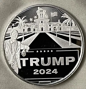 2024 TRUMP Highland Mint 1 Troy oz .999 Fine Silver Proof Round IN CAPSULE - Picture 1 of 5