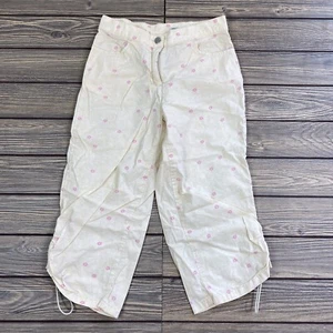 Field Gear Youth Girls Size 10 Yellow Floral Pants Cinchable Leg Hems - Picture 1 of 7
