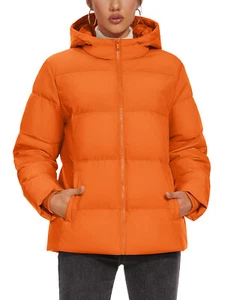 Women's Down Puffer Jacket Lightweight Hoodie Thermal Quilted Zip Up Winter Coat - Picture 1 of 96