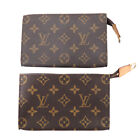 Authentic Louis Vuitton Set of 2 Monogram Pouch for Bucket PM Pouch Used F/S