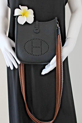 Hermes Evelyne 16 Amazone Bag Noir/Noisette/Noir w/ Strap/Box/DB/Org - Image 1 of 4