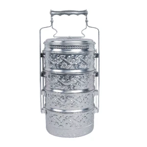 Food carier tiffin with Thai pattern vintage antique style 4 layer  - Picture 1 of 6