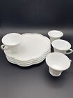 Vintage Indiana Colony Milk Glass Harvest Grape Snack Luncheon Cup Plate 8pc Set