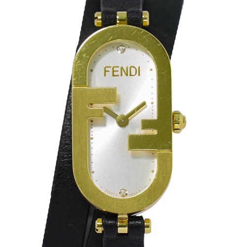 Orologio Donna FENDI Orlock Verticale FOW965 Diamante Acciaio Inox Pelle Quarzo
