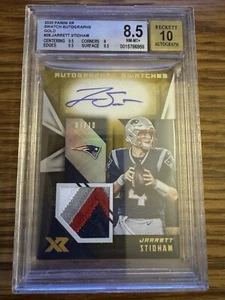 JARRETT STIDHAM 2020 PANINI XR AUTOGRAPHED SWATCHES GOLD 07/10 BGS 8.5 - Picture 1 of 2