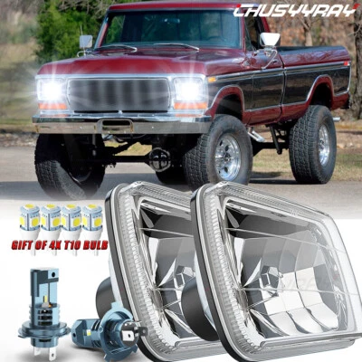 Par de FAROS 7x6" haz alto/bajo con bombillas para Ford F150 F250 F350 1978-1986 Foto 1 de 4