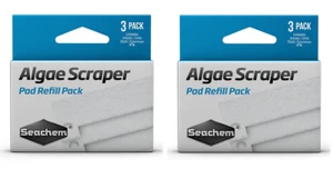 SEACHEM ALGAE SCRAPER REPLACEMENT SCRUBBER PADS - 3 per PACK AQUARIUMS 2X PACKS - Picture 1 of 4