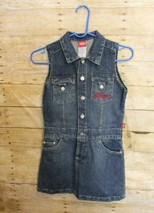 Dickies Girl's Size 10 Sleeveless Mini Button Pockets Denim Dress - Picture 1 of 9
