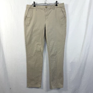 Tommy Hilfiger Pants Womens Sz 8 Khaki Flat Front Mid Rise Tapered Leg Chinos - Picture 1 of 9