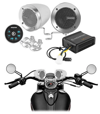 Memphis Bluetooth Motorcycle Audio Handlebar Speakers For Honda Shadow - Image 1 of 4
