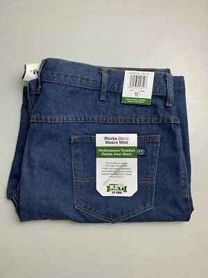 Key Work Wear Performance 舒适牛仔背带短裤男式蓝色 44 码全新带标签 — 第 1/4 张图片