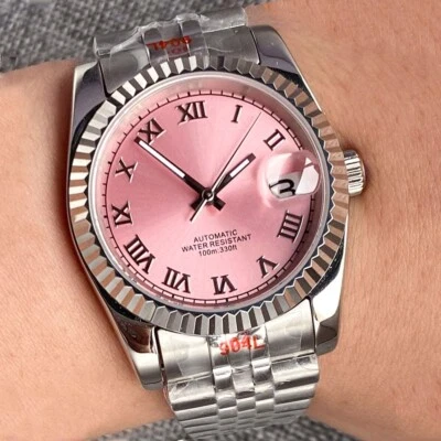 40mm Sterile Pink Dial Sapphire Glass NH35A automatic mens watch Jubilee strap - Image 1 of 4