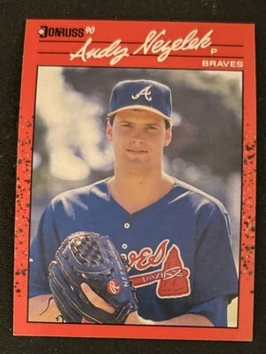 1990 Donruss Andy Nezelek  Baseball Rookie Card (RC) #523 Braves Pitcher VG O/C - Image 1 of 2