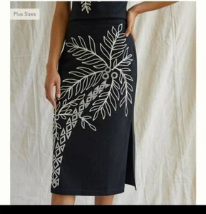 NWT Anthropologie Embroidered Midi Skirt 6P - Picture 1 of 3