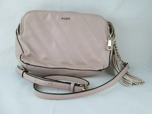 Aldo Crossbody Purse Handbag  PINK  Quilted Stitch Foux  Leather - Picture 1 of 13