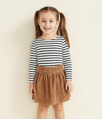 Коричневая вельветовая юбка Hanna Andersson с бантом осень День благодарения - Изображение 1 из 4