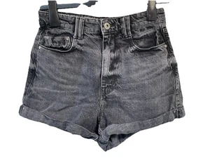 Zara Black Denim Shorts Women’s 28” Waist Stonewash - Picture 1 of 9