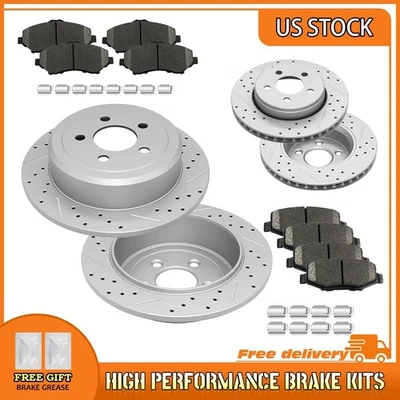 Pastillas de rotores de freno perforadas delanteras traseras para Dodge Nitro Jeep Liberty 2007-2011 2012 Foto 1 de 4