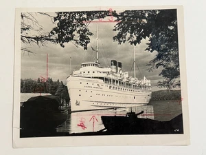 S.S. Nordamerikanisches Dampfschiff Great Lakes Schwarzweiß Foto - Bild 1 von 4