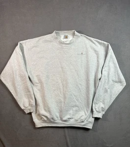 Vtg Carhartt Sweatshirt Crewneck Grey Embroidered Spellout Sz XXL 90’s-00’s - Picture 1 of 7