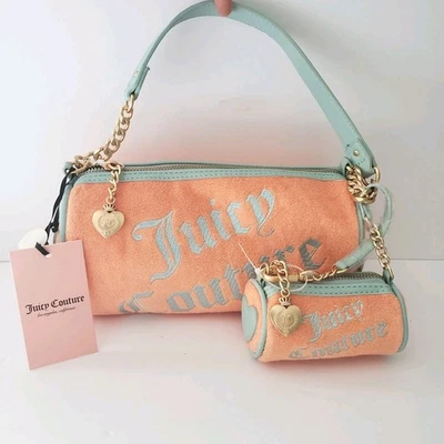 Juicy Couture Choose Juicy II Barrel Bag Mini Barrel Peach Turquois TikTok Viral - Image 1 of 4