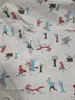 VTG Little Red Riding Hood Fabric 1 Yd + 26"x 36"W  - Image 1 of 4
