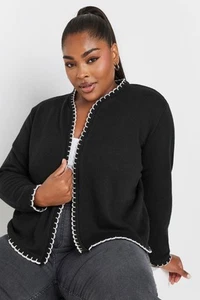 Yours Curve Women's Plus Size Scallop Hem Knitted Cardigan - Picture 1 of 21