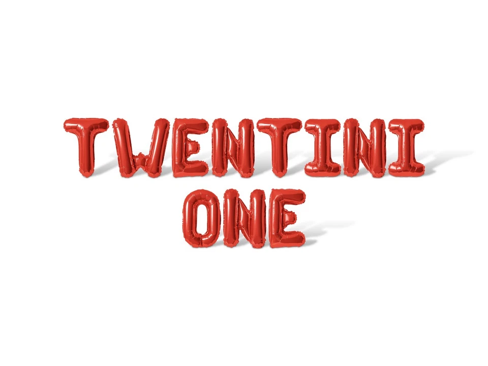 Баннер с воздушным шаром TWENTINI ONE Letter — украшения для вечеринки на 21-й день рождения сделай сам - Изображение 1 из 4