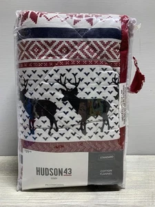 HUDSON43 Kuschelige Kissenbezüge Standard Baumwolle Flanell Hirsch Fair Isle Urlaub Nordic - Bild 1 von 6