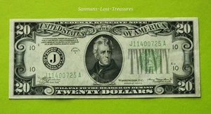 $20 1934-A. RARE KANSAS CITY FEDERAL RESERVE NOTE ** PAPER CURRENCY **(NO MOTTO) - Picture 1 of 4