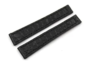 Uhrenarmband Echtes Leder Coccodrillo Schwarz Matt 13/10mm Spange Basteln Damen - Picture 1 of 4
