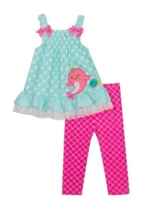 RARE EDITIONS Little Girl's 5 Narwhal Top & Leggings Set NWT - Picture 1 of 1