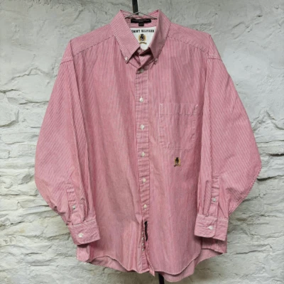 Tommy Hilfiger Icónico Rayas Abotonadas Bordado Logo De Colección Años 90 y2k Foto 1 de 4