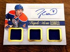 2013-14 Panini National Treasures Triple Memorabilia Autographs #17 Taylor Hall