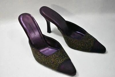 Zapatos de tacón alto Valerie Stevens púrpura con cuentas talla 7,5 para mujer Foto 1 de 4