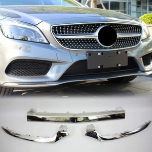 Chrome Front Bumper Lip Moulding Trim For Mercedes Benz 15-18 CLS400/550 W218 - Picture 1 of 15
