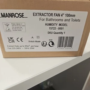 Manrose XF100H Fan 4" 100mm bathroom extractor fan humidistat timer - Picture 1 of 4
