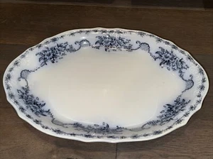 Antique Alfred Meakin England MENTONE Platter Ironstone Transferware Blue 1800 - Picture 1 of 9