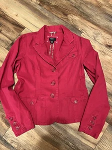 American Eagle Dark Pink  Long Sleeve Button Up Blazer Size Medium - Picture 1 of 8