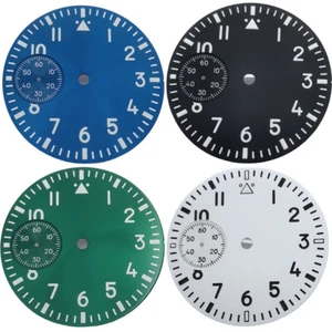 37mm sterile Luminous black blue white green watch Dial Fit ETA 6497 st36 series - Picture 1 of 12