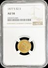 1877 S GOLD US $2.5 DOLLAR LIBERTY HEAD QUARTER EAGLE COIN NGC ABOUT UNC 58