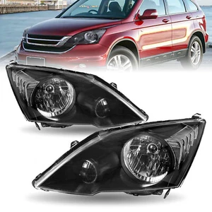 For 2007-2011 Honda CRV CR-V EX LX Black Headlights Assembly Clear Corner Lamps - Picture 1 of 6