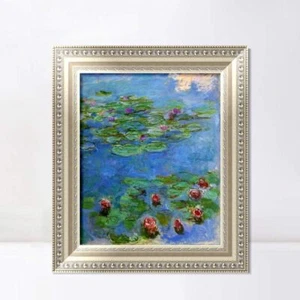 Framed Canvas Art Giclee Print Red Water-Lilies, 1908 by Claude Monet 24"x32" - Picture 1 of 4