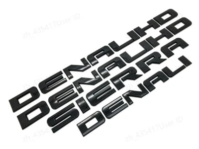NEW 11-19 Gloss Black GMC Sierra Denali Duramax 2500 HD 3500HD Badge Emblem kit - Image 1 of 4