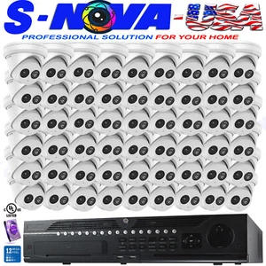 Hikvision 64ch 4K NVR security CCTV System 4MP Darkfigther IP Camera Dome lot - Picture 1 of 17
