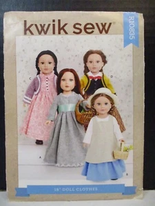 Patrón de costura Kwik R10835 18" muñeca ropa vestido delantal chaqueta sin cortar - Imagen 1 de 12