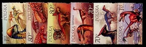 POLAND Sc 3503-8 NH ISSUE OF 2000 - DINOSAURS - Picture 1 of 1